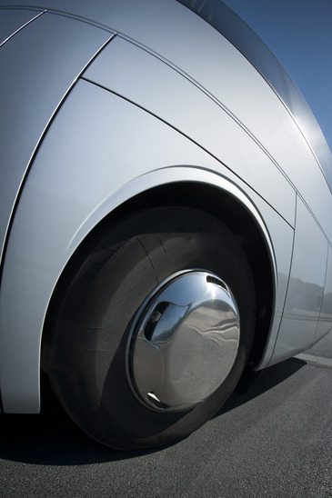 Big wheel on a bus