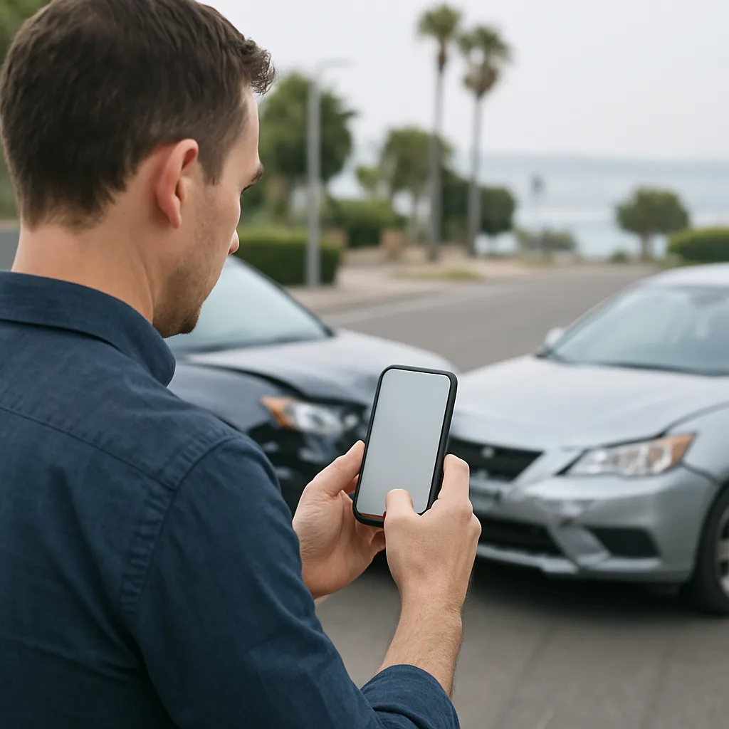 Photographing vehicle damage after a disputed San Diego car accident