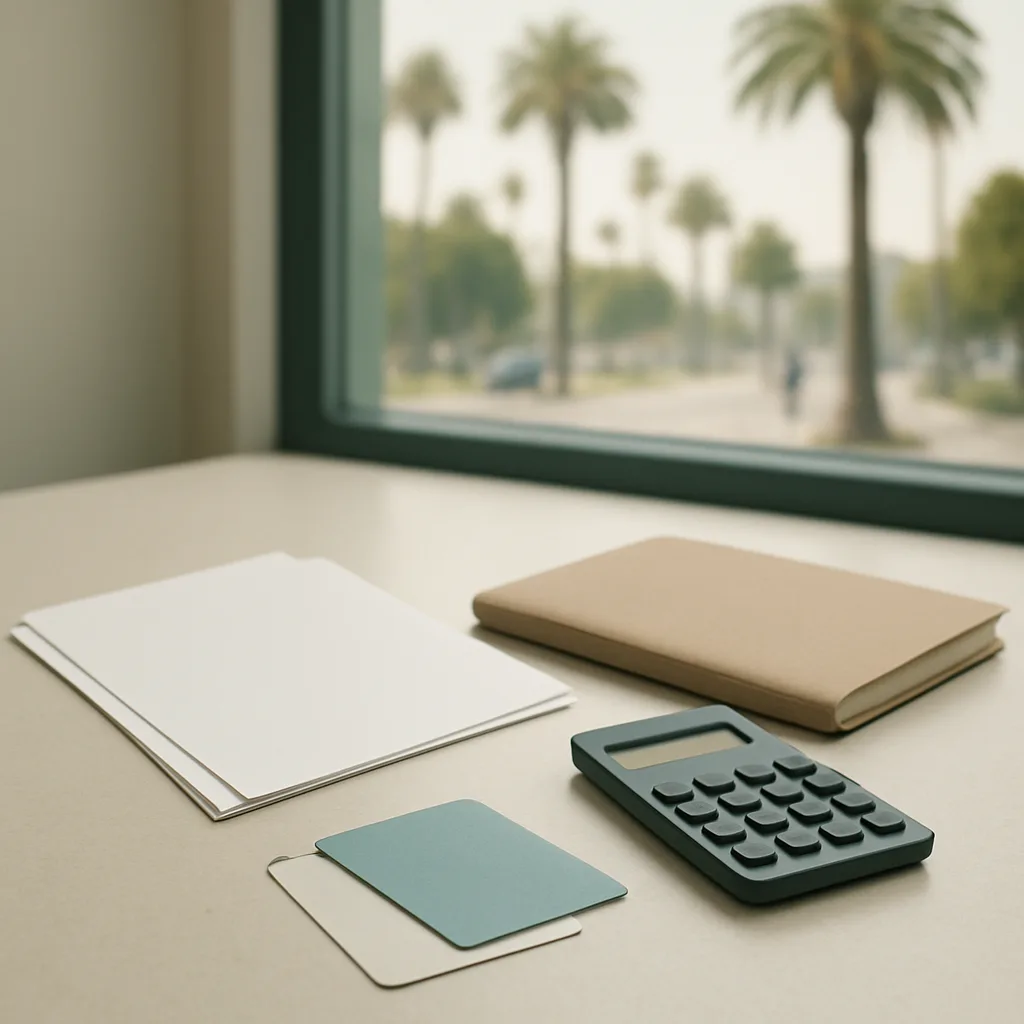 Documents and payment items representing San Diego car accident medical bill settlement distribution