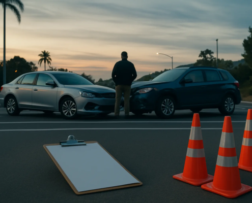 San Diego DUI crash scene illustrating punitive damages in a California car accident claim