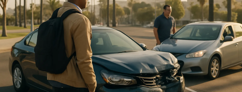 San Diego rideshare passenger accident injury claim scene near involved vehicles