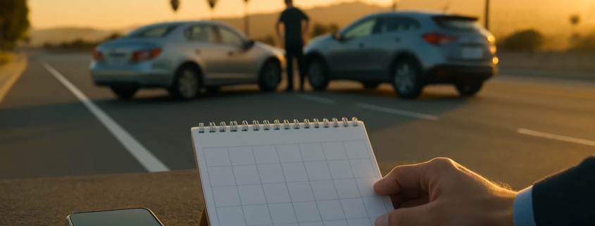 San Diego car accident claim deadline represented by vehicles and a blank calendar near a coastal roadway
