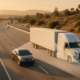 San Diego truck blind spot accident claim illustrated by vehicles traveling beside a commercial truck